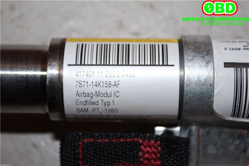 Airbag gardin venstre til Ford Mondeo 2011-2014 (Type IV, Fase 2)  (FORD|1600516||7S7114K158AF)