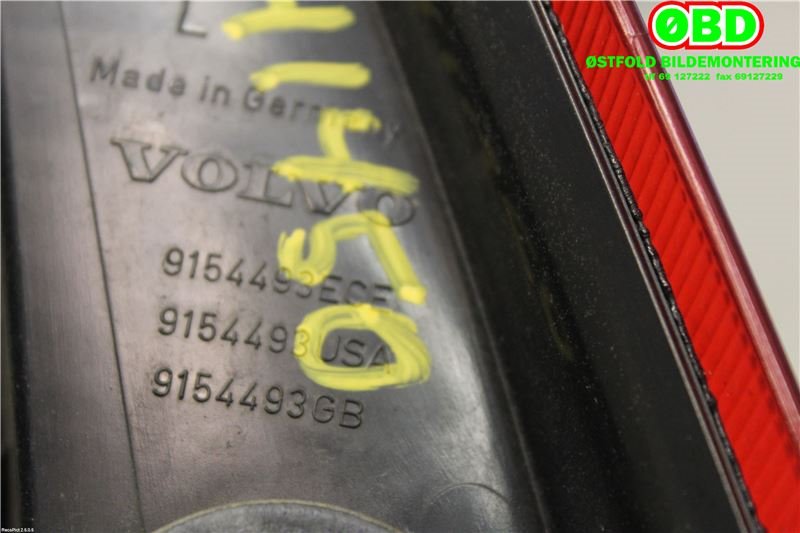 Baklykt venstre til Volvo XC70 2001-2004 (Type I, Fase 1)  (VOLVO|9483688|)