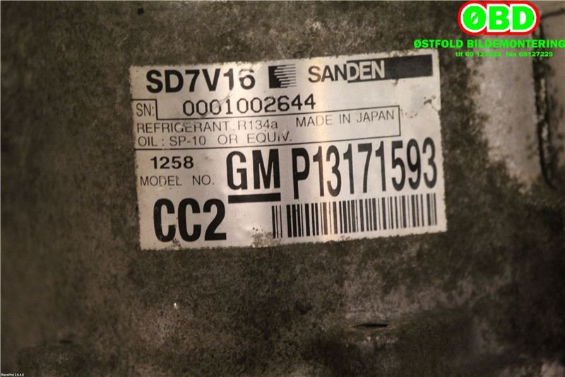 Aircondition kompressor til Saab 9-3 2003-2007 (Type II, Fase 1)  (SAAB||13171593)