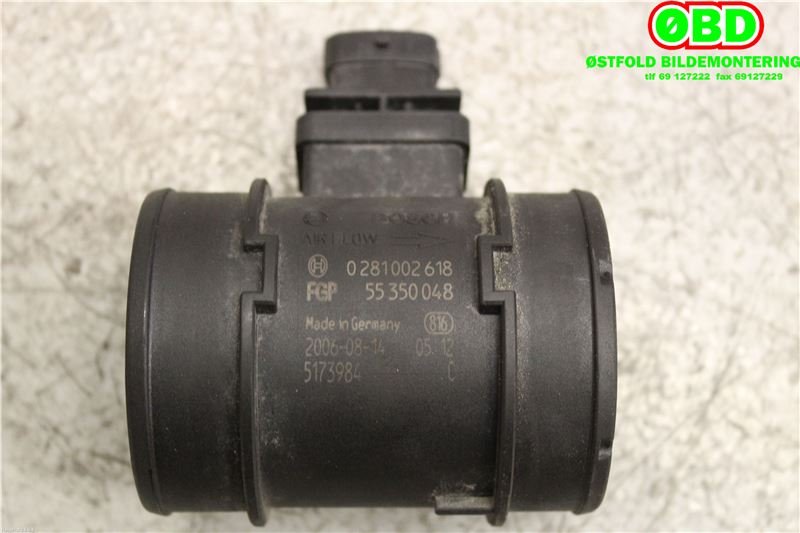 Luftmengde/luftmassemåler til Saab 9-3 2003-2007 (Type II, Fase 1)  (SAAB||0281002618|55350048)