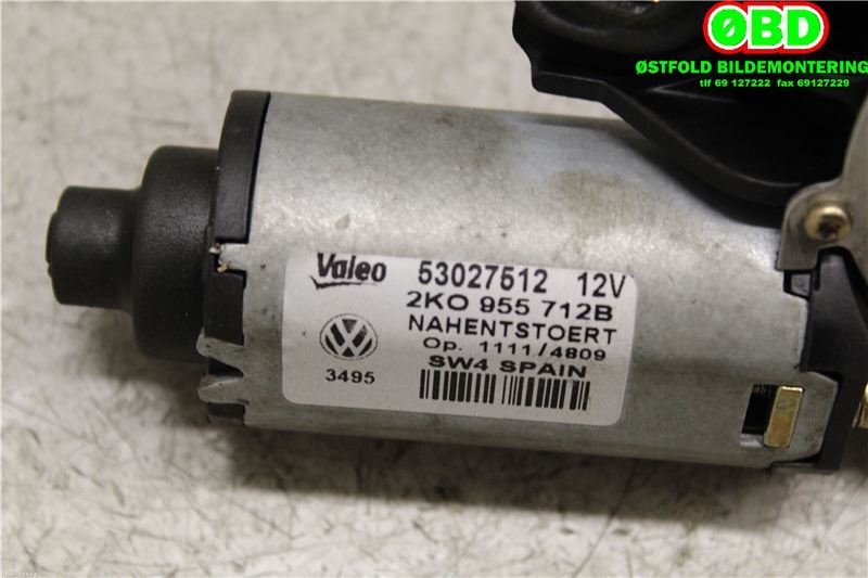 Viskermotor bakrute til VW Caddy 2004-2010 (Type III, Fase 1)  (VOLKSWAGEN|2K0 955 712 C|2K0 955 712 F|2K0955712B)