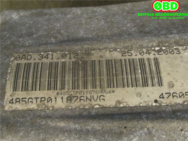 Girkasse 4WD fordelingskasse til VW Touareg 2003-2007 (Type I, Fase 1)  (VOLKSWAGEN|0AD 341 012 D|)
