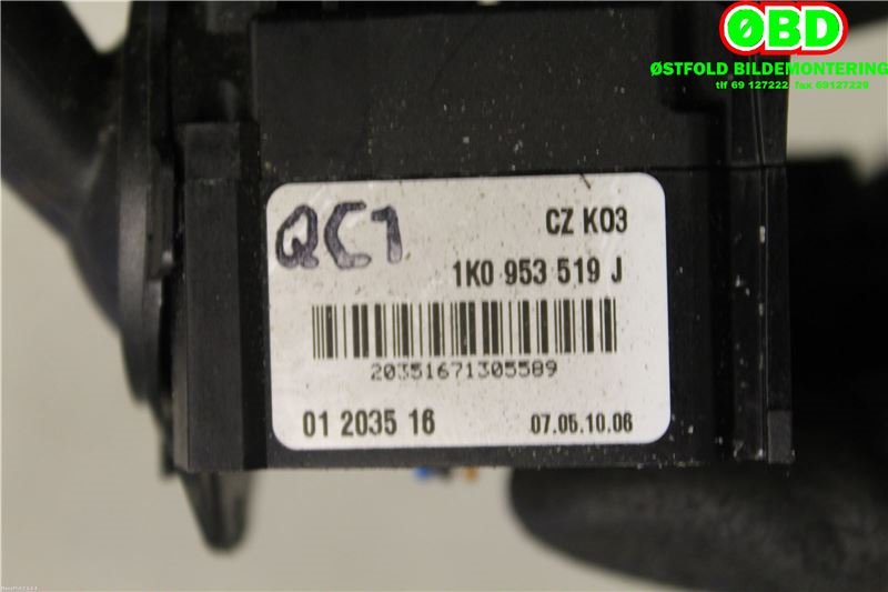 Bryter visker til VW Golf, Plus/Cross 2005-2009 (Fase 1) (VOLKSWAGEN|1K0 953 519 J||1K0953519J)