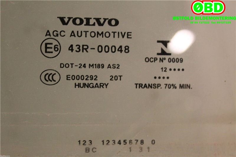 Siderute høyre bak til Volvo V40 2012-2019 (VOLVO|31386767|)