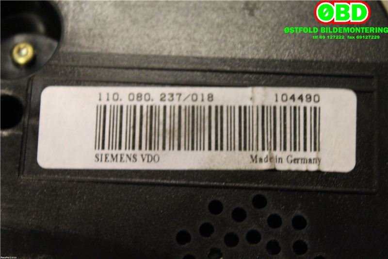 Instrumentpanel til VW Caddy 2004-2010 (Type III, Fase 1)  (VOLKSWAGEN|1T0 920 871  X|)