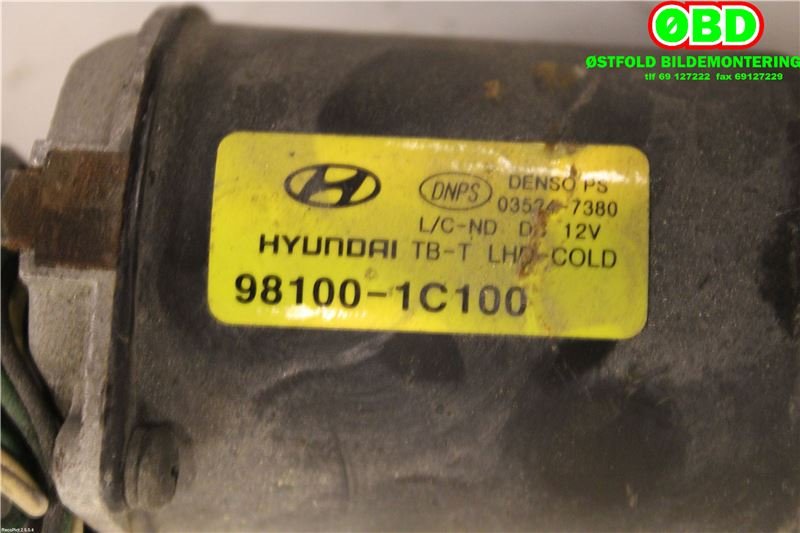 Viskermotor frontrute til Hyundai Getz 2002-2009  (HYUNDAI|981101C100||981001C100)