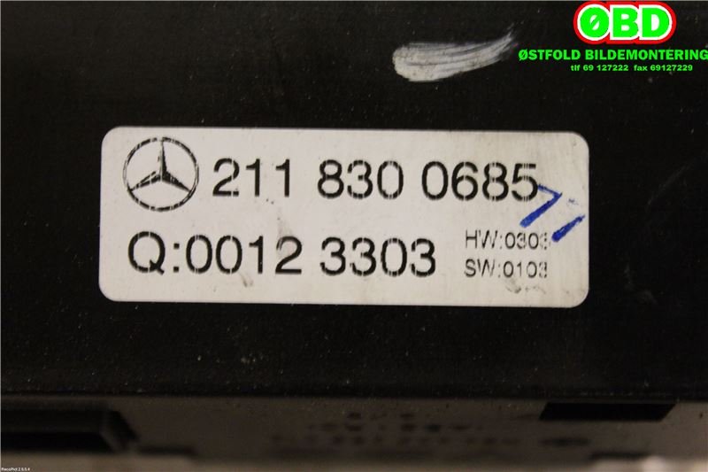 Varmeapparat betjening til Mercedes E-Klasse 2002-2006 (Fase 1) (W211) (W211) (MERCEDES|A 211 830 03 85||2118300685)