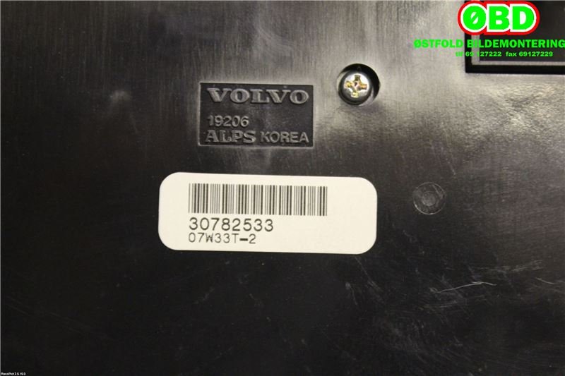 Varmeapparat betjening til Volvo C30 2006-2009 (Fase 1) (VOLVO|31350133||30782533)