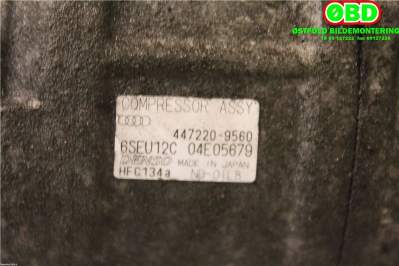 Aircondition kompressor til Audi A4 2001-2004 (Type II) (B6) (B6) (AUDI|8E0260805AF|4472209560|)
