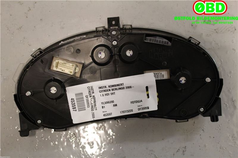 Instrumentpanel til Citroën Berlingo 2008-2015 (Type II, Fase 1)  (CITROEN|6103JY|9801642280|9665983780)