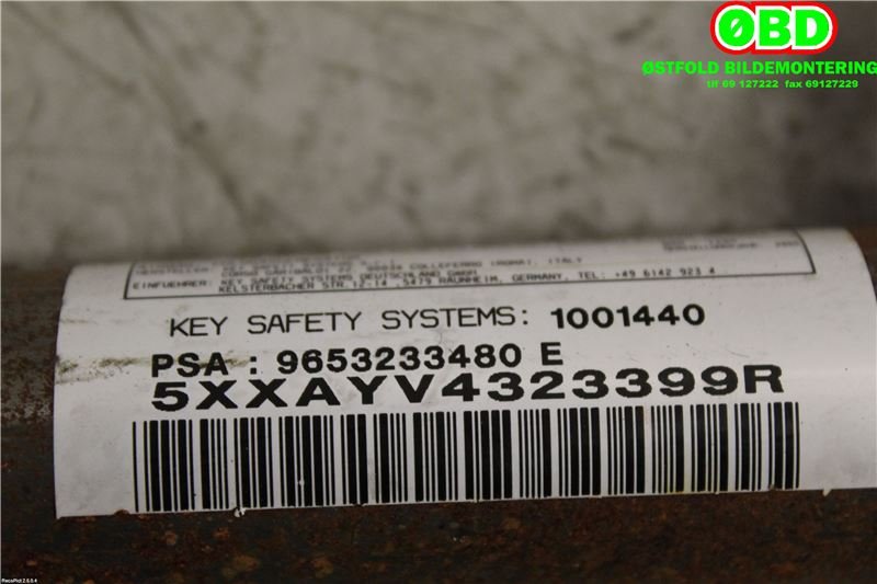 Airbag gardin høyre til Peugeot 307 2005-2008 (Fase 2)  (PEUGEOT|8329ZH||9653233480)