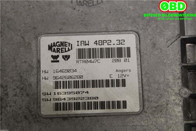 Styreenhet motor til Citroën C5 2001-2004 (Type I, Fase 1) (CITROEN|1938PZ|9642606280)