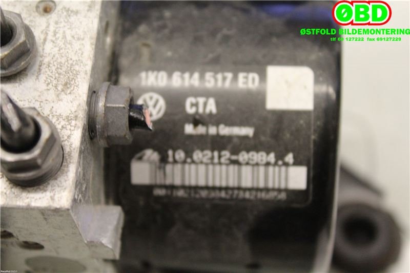 ABS sentral til VW Caddy 2010-2015 (Type III, Fase 2)  (VOLKSWAGEN|1K0 614 517 ED||1K0614517ED)
