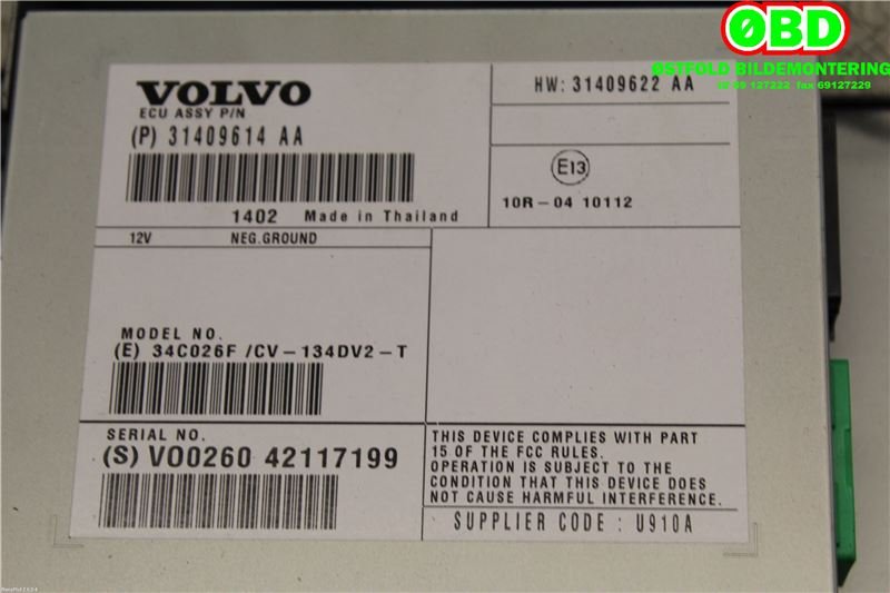 Styreenhet diverse til Volvo V40 2012-2019  (VOLVO|31667303||31409614AA)