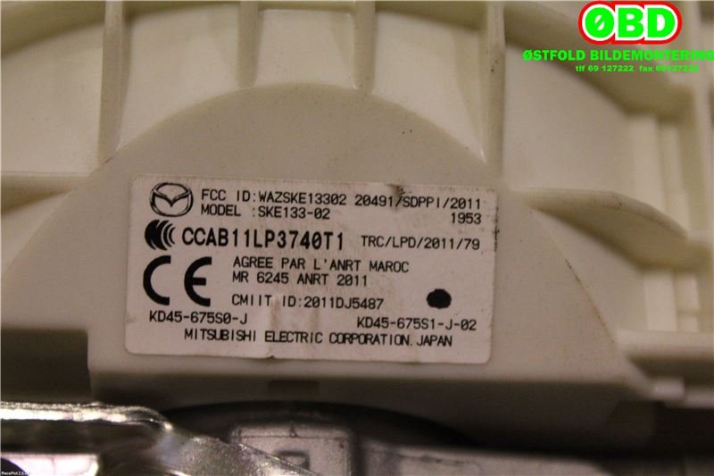 Rattaksel elektrisk servo til Mazda 6 2013-2015 (Type III, Fase 1)  (MAZDA|GHT232100F|)