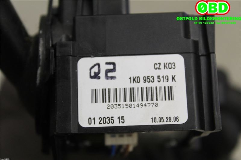 Bryter visker til VW Caddy 2004-2010 (Type III, Fase 1)  (VW CADDY|1K0 953 519 H||1K0953519K)