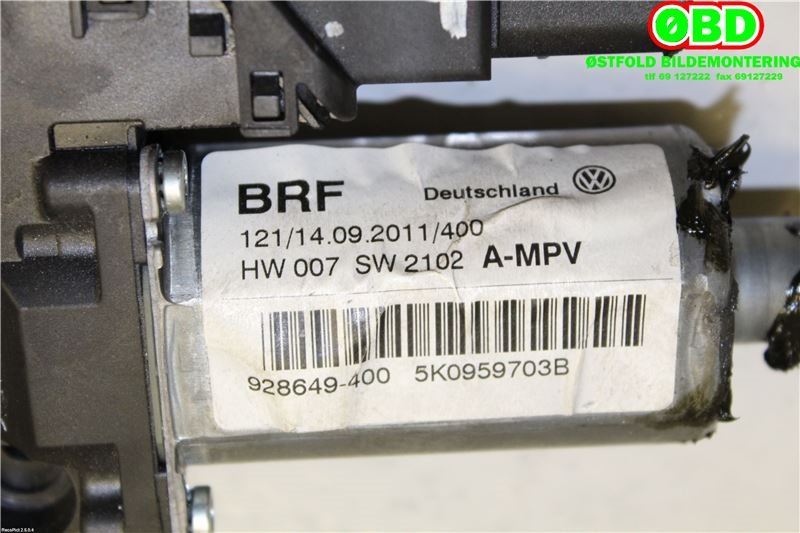 Ruteheis venstre bak til VW Touran 2010-2015 (Type I, Fase 3)  (VOLKSWAGEN|5K0 959 703 B||5K0959703B)
