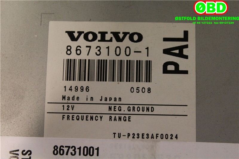 Styreenhet diverse til Volvo V70 2005-2007 (Type II, Fase 2) (VOLVO||86731001)