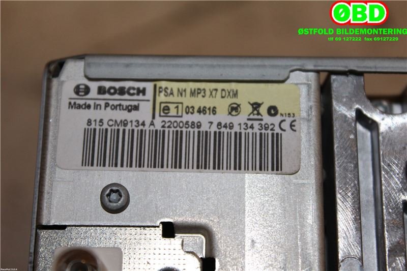 Bilstereo til Peugeot Partner 2008-2015 (Type II, Fase 1)  (PEUGEOT|6574PQ||9666968177)