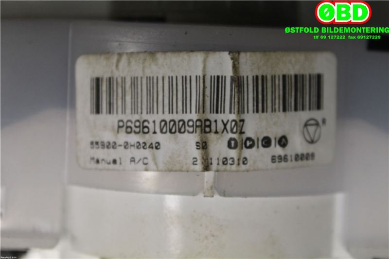 Varmeapparat betjening til Peugeot 107 2006-2014  (PEUGEOT|6452P6|)