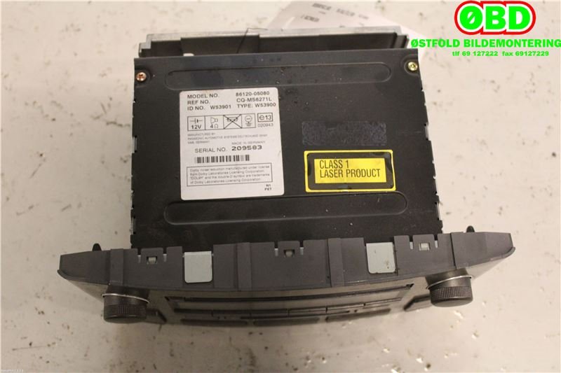 Bilstereo til Toyota Avensis 2003-2008 (Type II)  (TOYOTA|8612005080|)