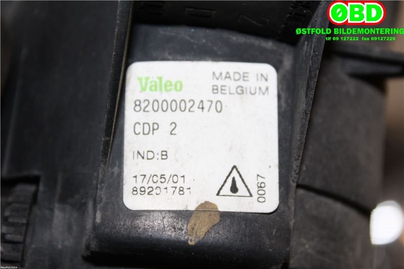 Tåkelykt høyre foran til Renault Laguna 2001-2005 (Type II, Fase 1)  (RENAULT|8200002470|)