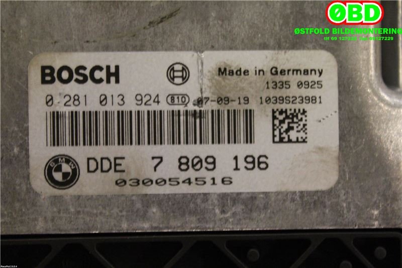 Styreenhet motor til BMW X3 2007-2010 (Fase 2) (E83) (E83) (BMW|13618506356|0281013924|7809196)
