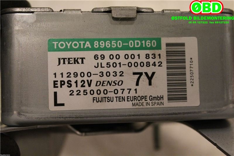 Styreenhet servo til Toyota Yaris 2009-2011 (Type II, Fase 2)  (TOYOTA|896500D160|1129003032)