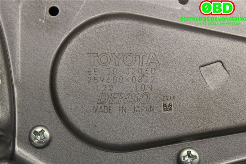 Viskermotor bakrute til Toyota Auris 2010-2012 (Type I, Fase 2)  (TOYOTA|8513002030|2596000822)