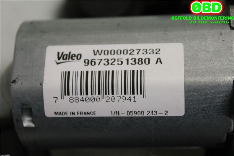 Viskermotor bakrute til Peugeot 208 2012-2019 (Type I)  (PEUGEOT|96 732 513 80|W000027332|9673251380)