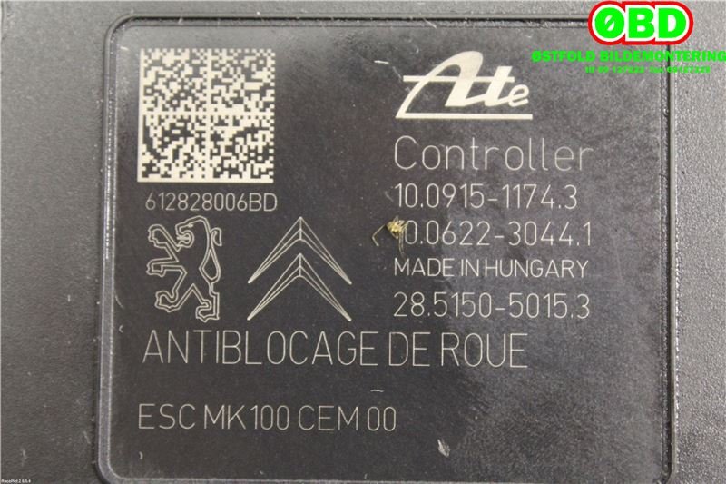 ABS sentral til Peugeot 208 2012-2019 (Type I)  (PEUGEOT|1608727580|1610134480|)