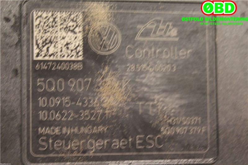 ABS sentral til Škoda Octavia 2013-2016 (Type III, Fase 1)  (SKODA|5Q0 614 517 J||5Q0614517J)