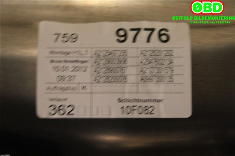 Ruteheis venstre bak til Mercedes E-Klasse 2009-2013 (Fase 1) (W212) (W212) (MERCEDES|A 212 730 17 79|)