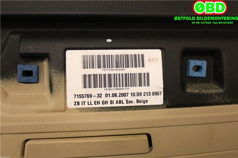 Dashbord til BMW 3-Serie 2005-2011 (E90/E91/E92/E93) (E90/E91/E92/E93) (BMW|51457155769||7155769)