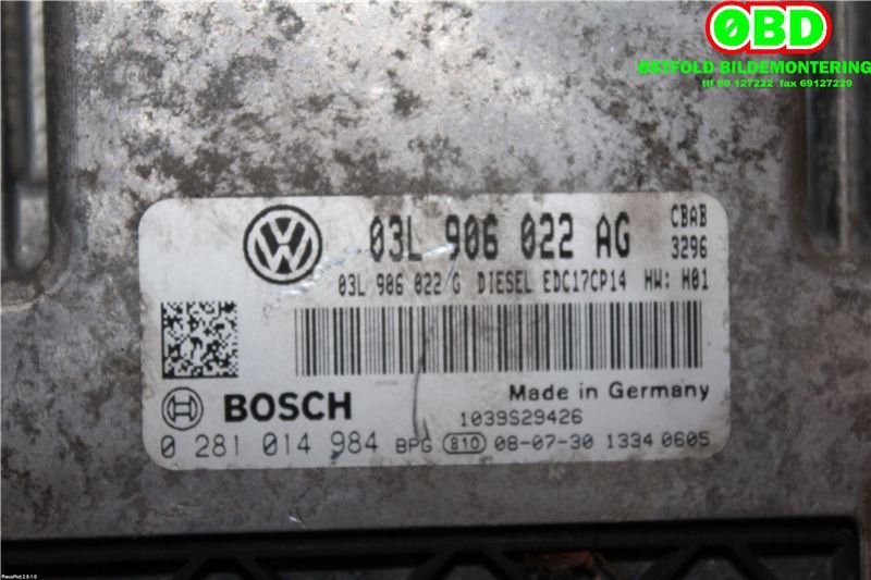 Styreenhet motor til VW Golf VI 2008-2012  (VOLKSWAGEN|03L 906 022 AG||03L906022AG)