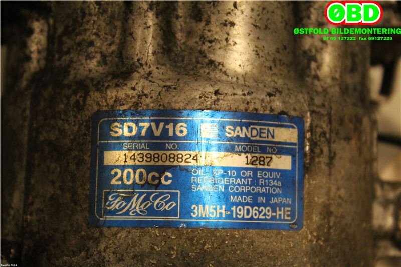 Aircondition kompressor til Volvo S40 2008-2012 (Type II, Fase 2)  (VOLVO|36000989||3M5H19D629HE)