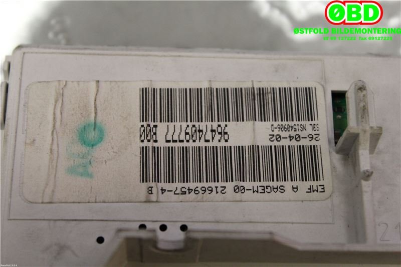 Instrument klokke til Peugeot 206 1998-2007  (|9647409777)