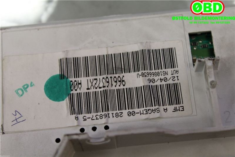 Instrument klokke til Peugeot 206 1998-2007  (|96616372XT)