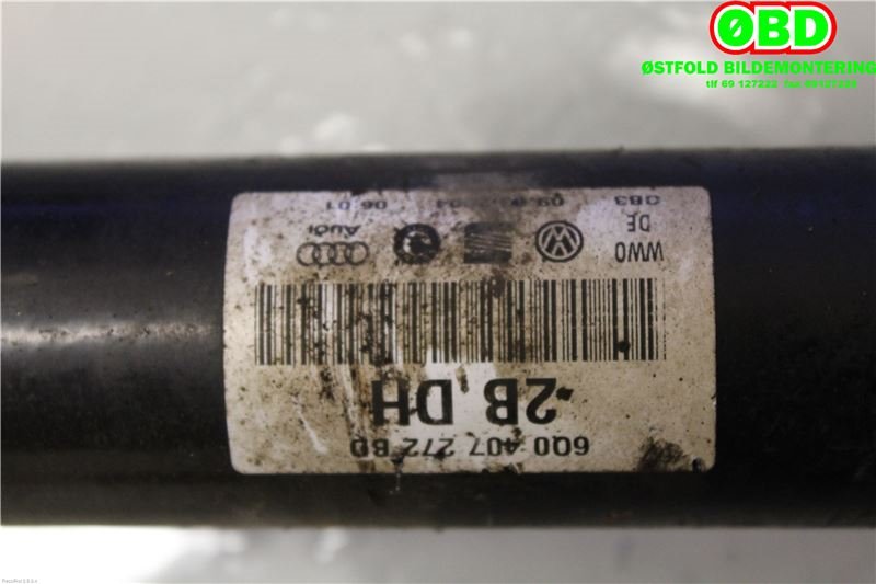 Drivaksel høyre foran til Škoda Fabia 2000-2007 (Type I)  (SKODA|6Q0 407 272 BD||6Q0407272BD)