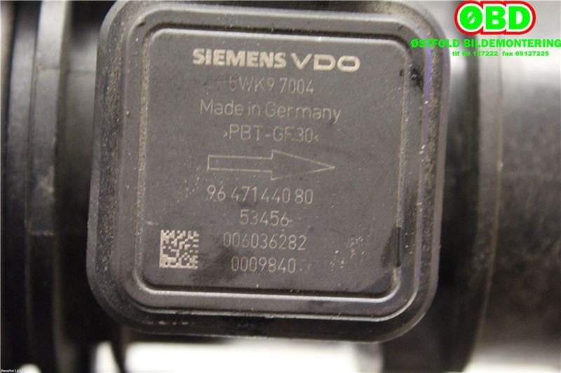 Luftmengde/luftmassemåler til Peugeot 207 2006-2012  (PEUGEOT|1920GG|5WK97004|9647144080)