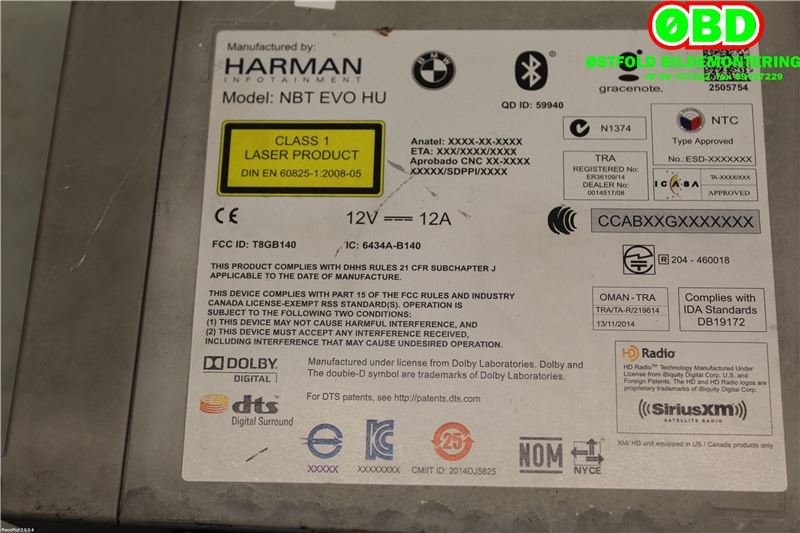 Bilstereo navigasjon til BMW 1-Serie 2015-2019 (Fase 2) (F20/F21) (F20/F21) (BMW|65 12 6 991 582||65129387386)
