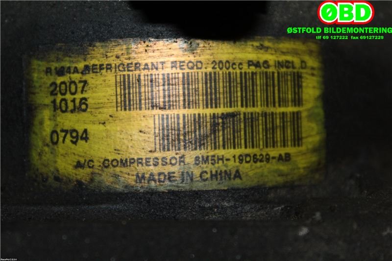 Aircondition kompressor til Volvo C30 2006-2009 (Fase 1)  (VOLVO|36002858||6M5H19D629AB)