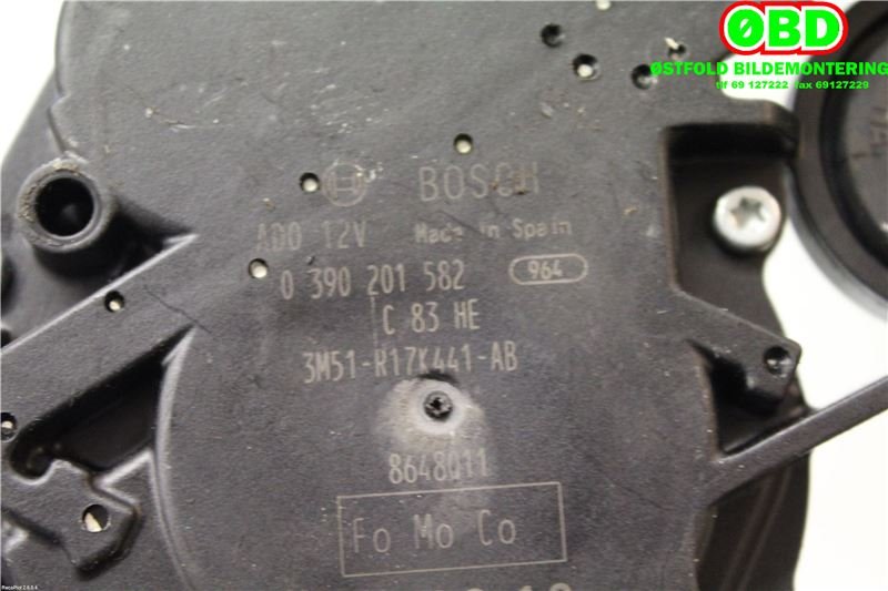 Viskermotor bakrute til Ford C-Max 2003-2007 (Type I, Fase 1)  (FORD FOCUS C-MAX|1689913|0390201582|3M51R17K441AB)