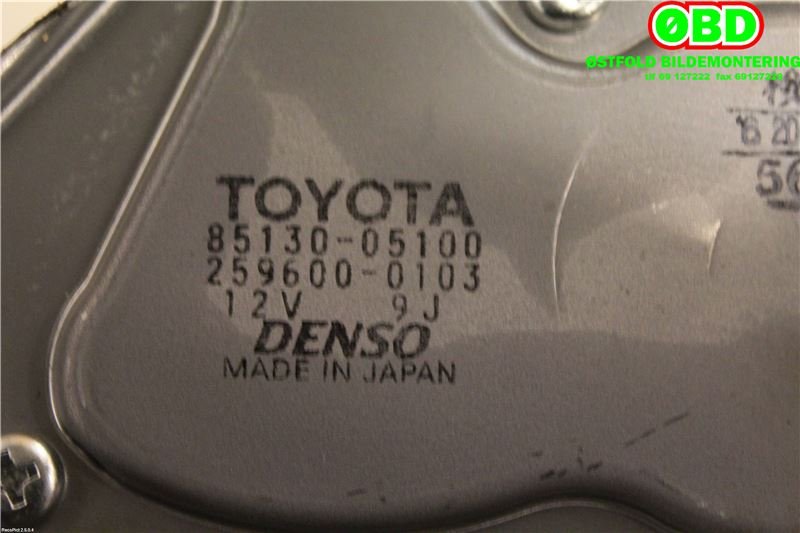 Viskermotor bakrute til Toyota Avensis 2003-2008 (Type II)  (TOYOTA|8513005100|2596000103)