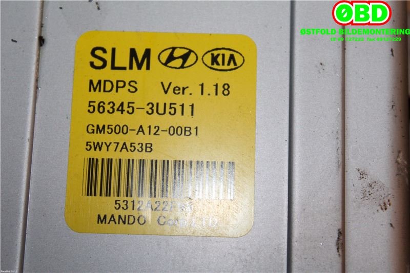 Rattaksel elektrisk servo til Kia Sportage 2010-2016 (Type III) (KIA|563453U511|)