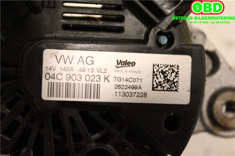 Dynamo til VW Golf VII 2012-2017 (Fase 1)  (VOLKSWAGEN|04C 903 023 K|04E 903 015 T|04C903023K)