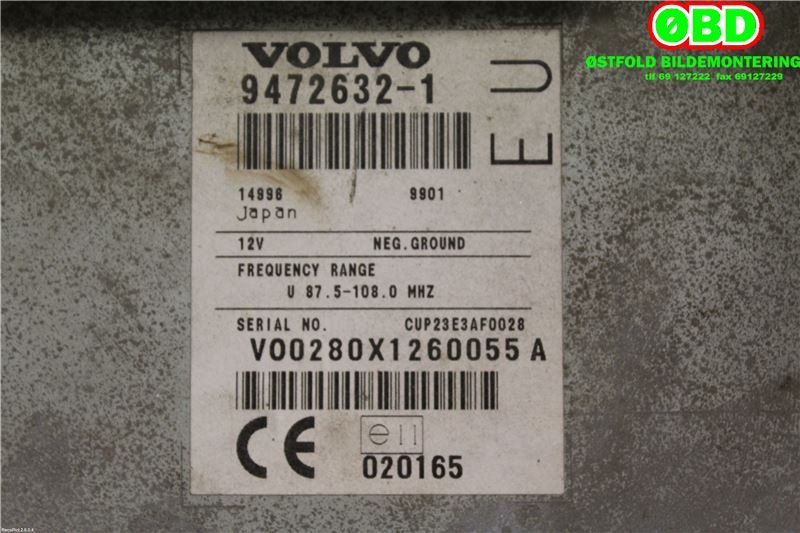 Bilstereo navigasjon til Volvo S80 1998-2006 (Type I)  (VOLVO||94726321)