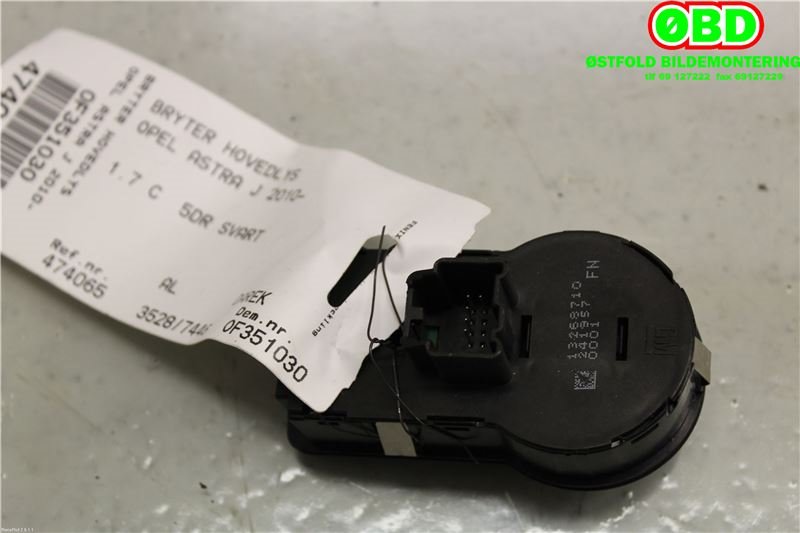 Bryter lys til Opel Astra J 2010-2015  (OPEL|13268710|6240567)