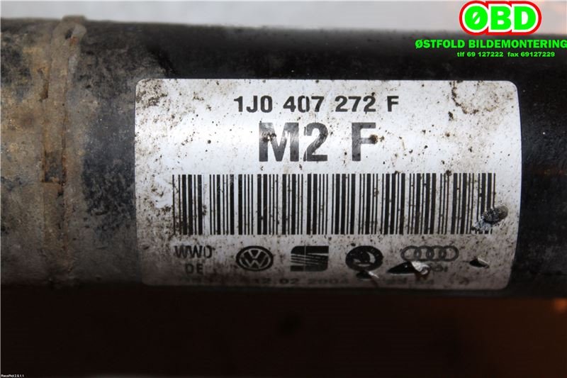 Drivaksel høyre foran til Škoda Octavia 2000-2004 (Type I, Fase 2)  (SKODA|1J0 407 272 F|1J0 407 452 EX|1J0407272F)