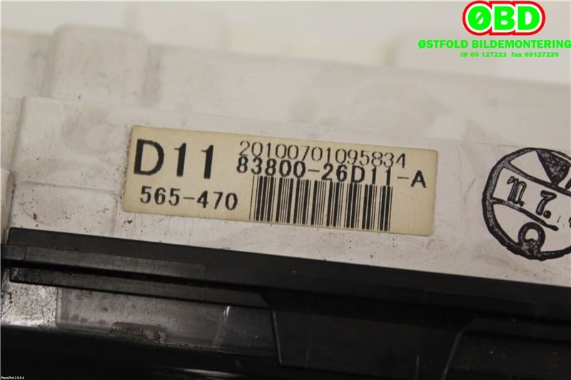Instrumentpanel til Toyota Hiace 2007-2012 (Fase 3) (TOYOTA|8380026D11|)